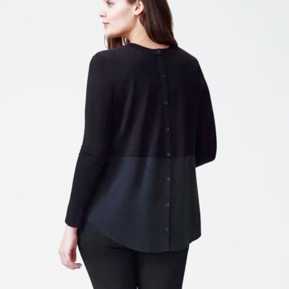 Universal Standard Mixed Media Back Button Top Sz… - image 1